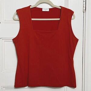 Kaliko Square-Neck Double-Layer Top in Burnt Orange